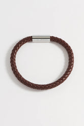Bartlett Men's Leather Single Plaited Wrap Bracelet